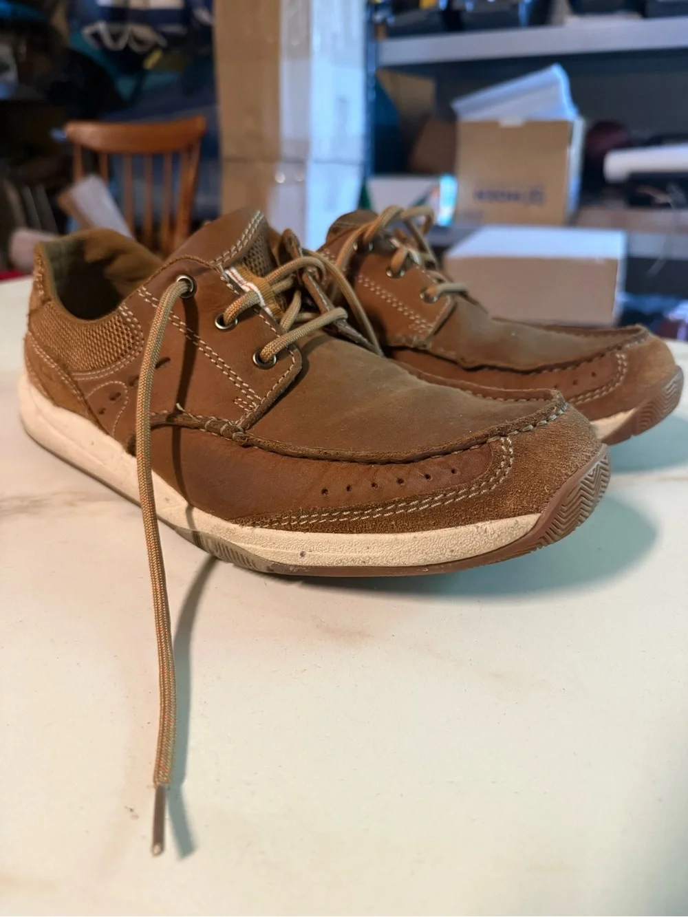 Clarks Men’s Tan/Brown Leather Boat Shoes